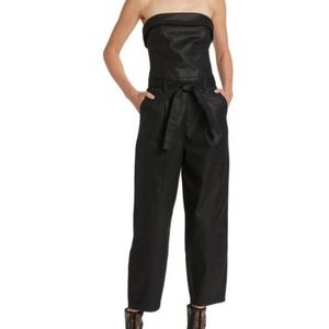 7 for all mankind balloon-leg coated denim jumpsuit NWT